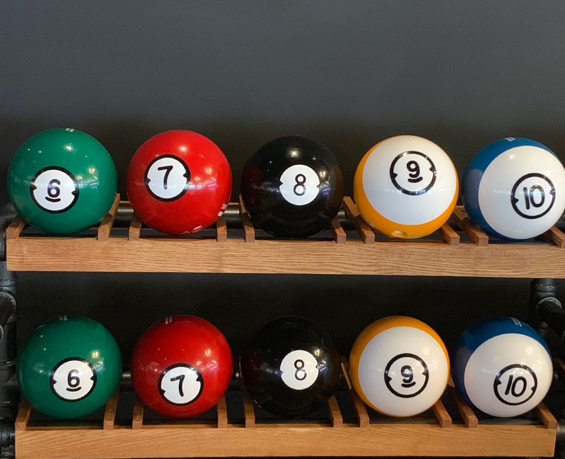 Andy B's Bowl Social in Branson Landing bowling balls