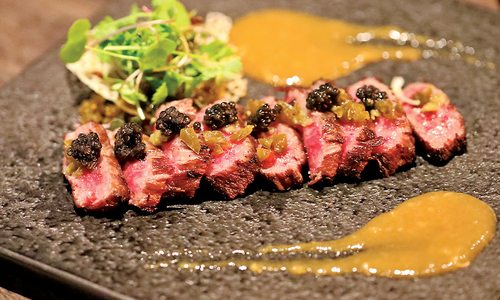 Wagyu with caviar at Ariake