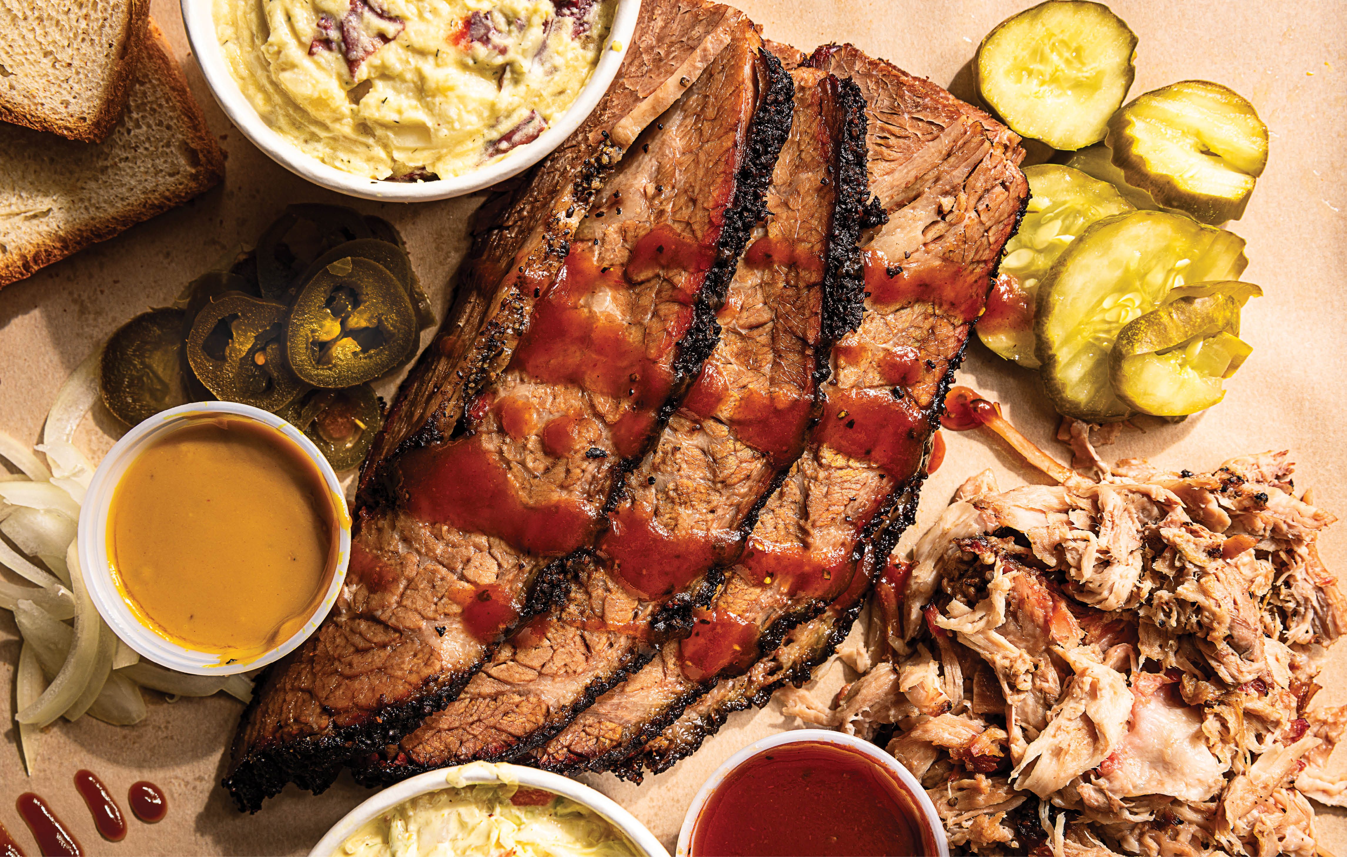 Brisket and pulled pork from City Butcher and Barbecue.