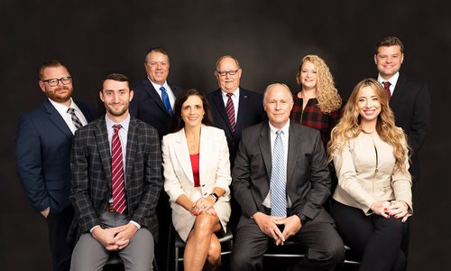 Front Row: Jacob G. Eddy, Senior Associate; Karen L. Johnson, Member; Brad Tuck, Member; Brittany Perry, Senior Associate Back row: Joshua R. Baker, Senior Associate; Kevin H. Dunaway, Of Counsel; Lynn Rodgers, Of Counsel; Shari L. Lockhart, Member; Dakot