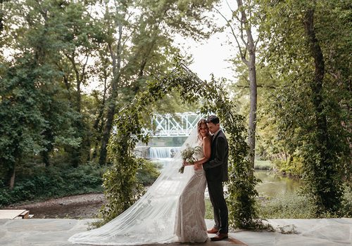 closeup of bride and groom's wedding in Ozark, MO