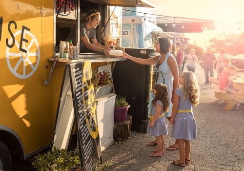 serving food out of a food truck