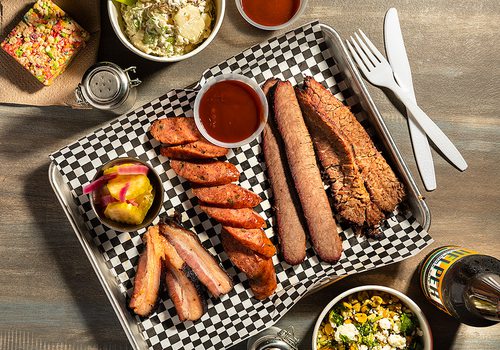 Many meats platter at Hard Knox BBQ in Springfield MO