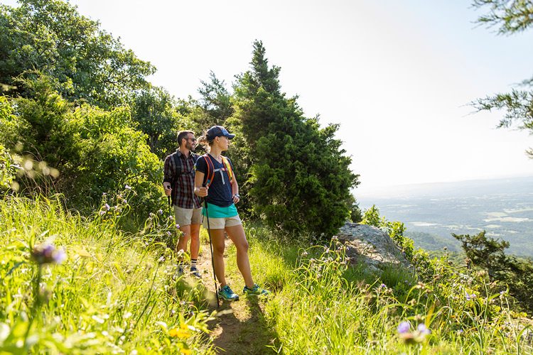 People sightseeing on Mount Magazine in Arkansas