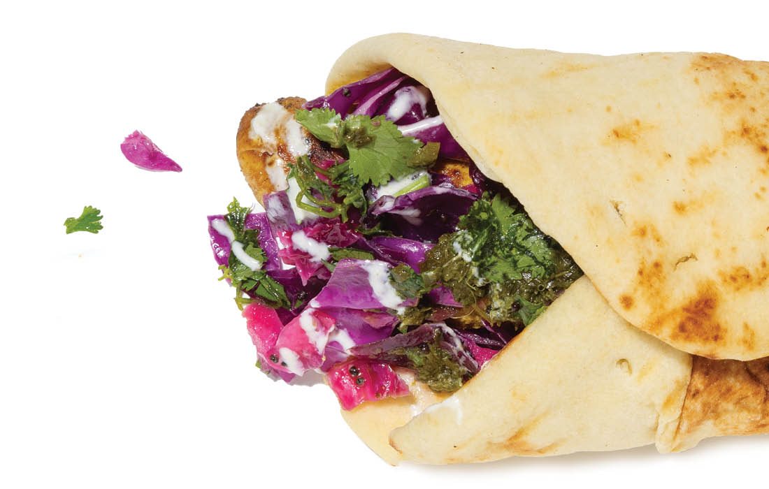 Chicken tikka naan-wich