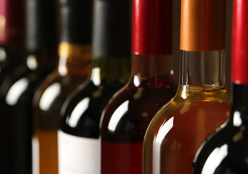 Selection of different types of wine.