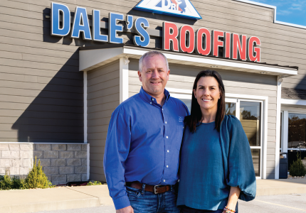 Dale and Jennifer Rector with Dale's Roofing.