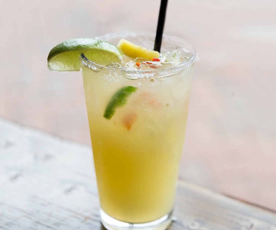 Iguana Roja's margarita includes pineapple and fresh jalapeño.